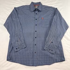 Cinch Western Shirt Men’s Size M Blue Geometric Long Sleeve Button Cowboy Rodeo